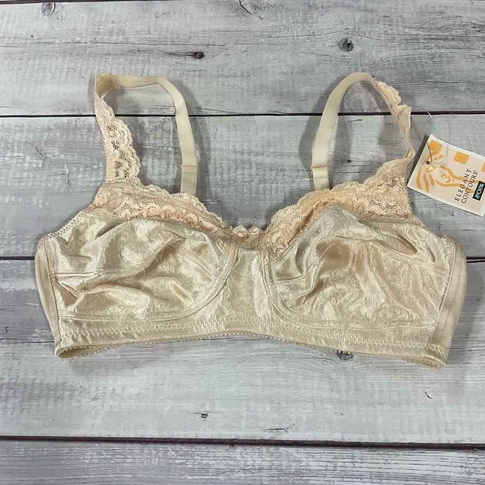 Amoena Mastectomy Bra Womens 32C Pearl Beige Annabell 2126 Wireless Soft Cup NEW